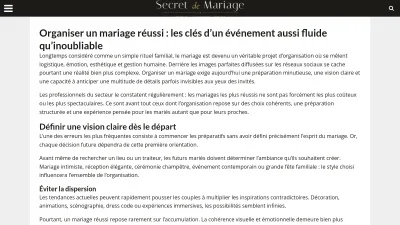 Robe sur Secret de Mariage